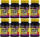 Mason Vitamins Folic Acid B-6 & B12 Heart Health Formel 90 tabletter per flaska Pack med 8 Total 720 tabletter