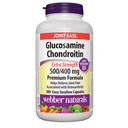 Webber Naturals Glukosamin Chondroitin med vitamin D3, extra styrka, 500/400 mg, Premium Formel, 300 Enkel svälja kapslar