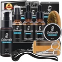 Beard Kit, Beard Grooming Kit w/Beard Wash/Shampoo,2 Packs Beard Oil,Beard Balm,Beard Wash,Brush,Comb,Scissor,Storage Bag,E-Book,Beard Care & Trimming Kit