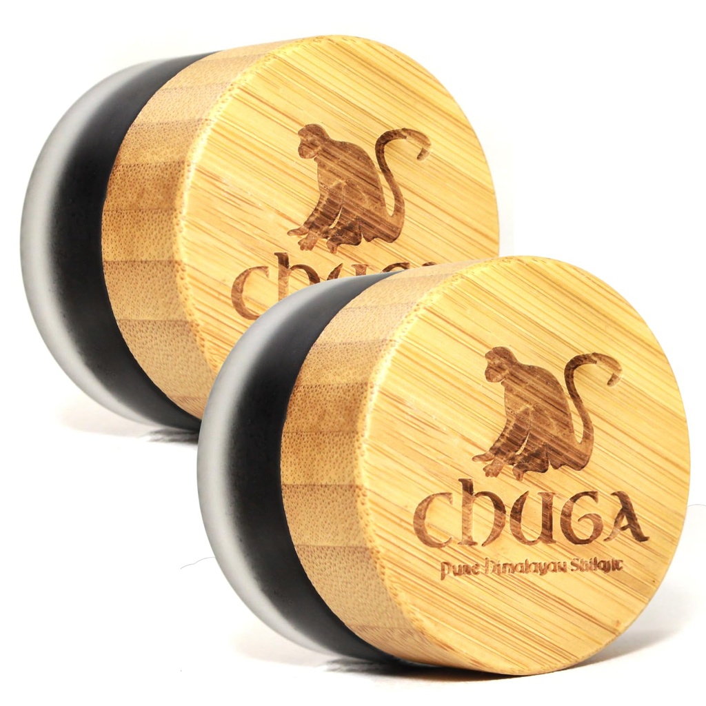 Chuga's Pure Himalayan Shilajit Resin | Naturligt källad grad A Shilajit, organisk Shilajit Harvested 16.000 Feet | Lab Testad i USA, 74 + Fulvic Acid | 100 portioner per 20 Gram Jar (Pack av 2)