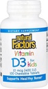 Naturliga faktorer, vitamin D3 400 IE, stöder starka ben, tänder och immunfunktion, 100 tabletter (100 portioner)