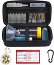 YouKnow Travel Carrying Case for Asthma Inhaler, Inhaler Spacer for Adults and Children, Mask, Inhaler Holder med Asthma Warning Label and Medical Card, med Carabiner (Case Only) (Black)
