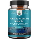 Nootropic Brain Supplement for Memory and Focus Enhancement - Vitamins for Mental Health & Clarity with VIT A, B6, Riboflavin, Niacin, Thiamin & Folate - Cognitive Complex for Mind Vitality - 60 Ct