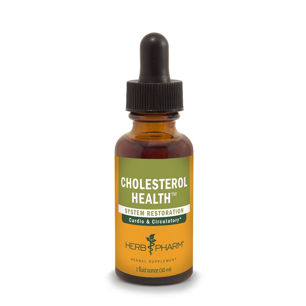 Herb Pharm Cholesterol Health Herbal Liquid Formel för kardiovaskulär och cirkulationsstöd - 1 Ounce