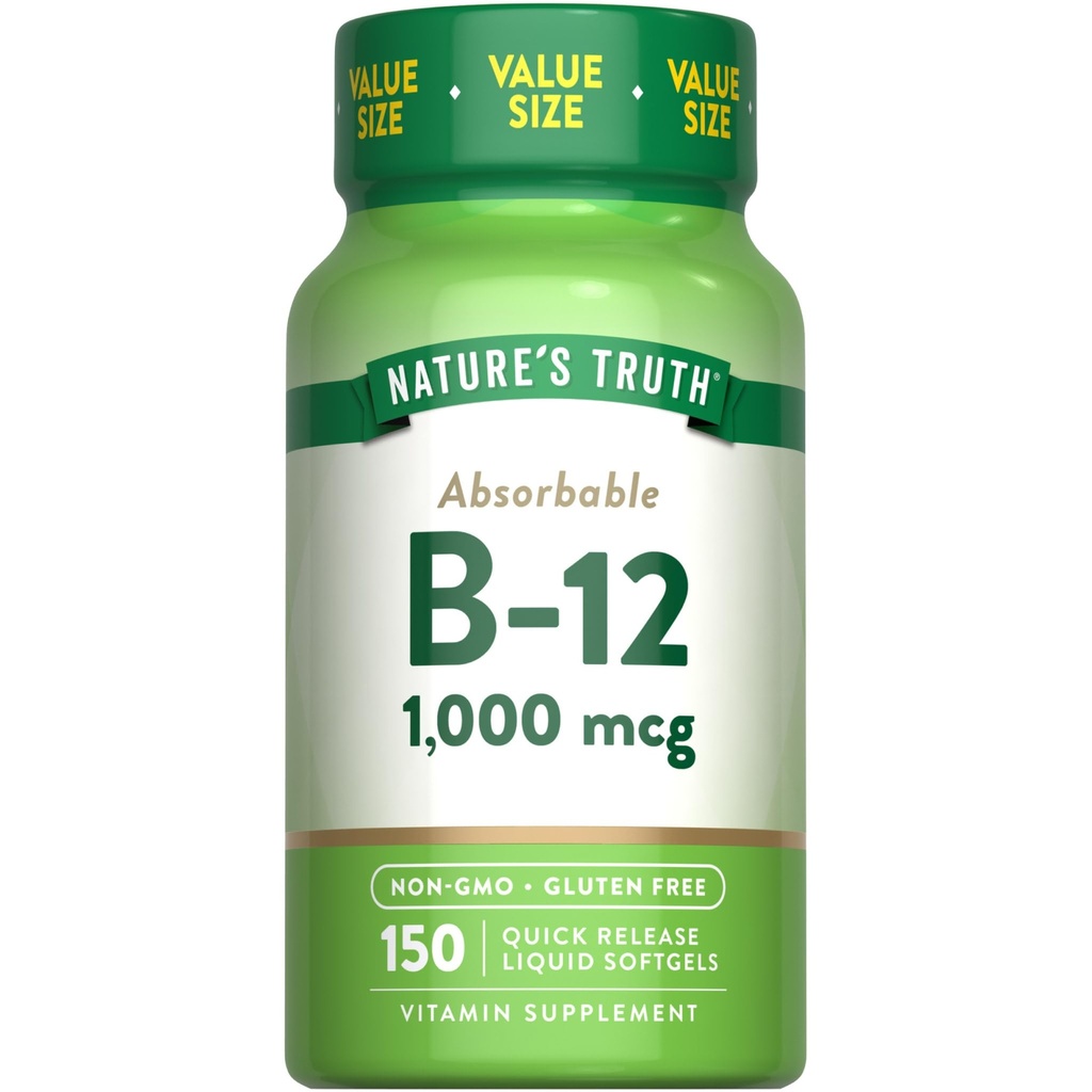 Nature's Truth Vitamin B12 | 1000 mcg | 150 Softgels | Non-GMO & Gluten Free Supplement