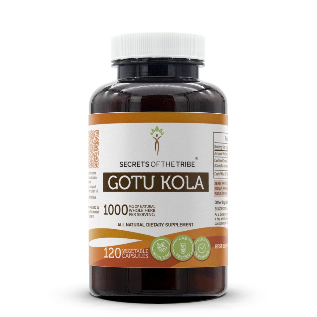 Hemligheter i Tribe Gotu Kola 120 kapslar, 1000 mg, Gotu Kola (Centella Asiatica) Torkade Herb (120 kapslar)