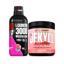 PROSUPPS L-Carnitine 3000 Stimulant Free Liquid Shots (Berry) Dr Jekyll Signature Intense Focus, Energy & Pumps Pre-Workout Powder (Strawberry) Bundle