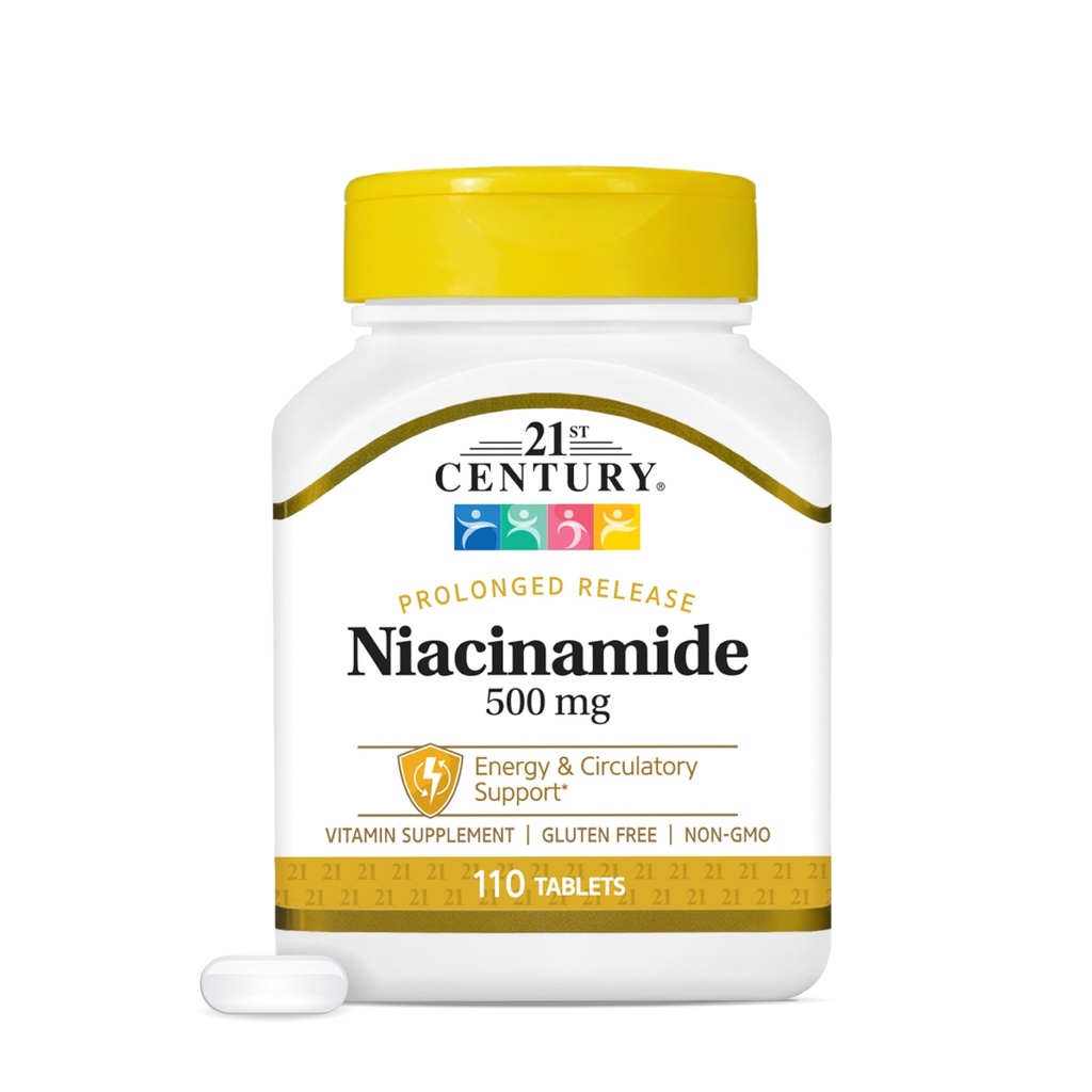 21st Century Niacinamide 500 mg långvarig frisättning tabletter, 110 greve