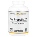 Kalifornien Gold Nutrition Bee Propolis 2X Potens, koncentrerad extrakt 500 mg, motsvarande 1000 mg naturlig propolis, stöd immun hälsa och vitalitet *, 240 Veggie kapslar