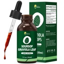 Organisk Soursop Graviola Leaf Extract Liquid Drops | Soursop Bitters Liquid | Hög Absorption, förbättrad biotillgänglighet | Vegan, icke-GMO, Gluten Free | Immune Support | 1 Fl Oz