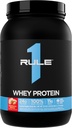 Regel 1 Whey Protein - 24g Fast-Acting Protein från All-Whey Källor med Naturligt Occurring EAAs & BCAAs för Workout Recovery eller Anytime Use (2 Pounds *, Strawberry Banana)