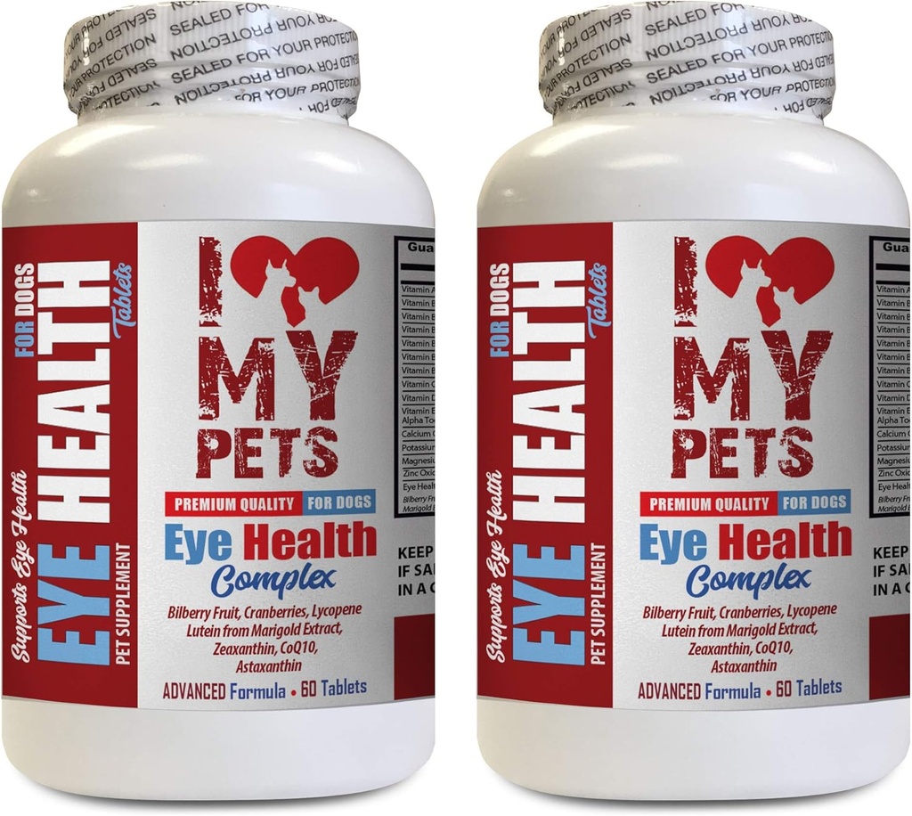 I LOVE MY PETS LLC Dog Eye Health Supplements - Dog Eye Health Complex - Premium Formula - Vet Recommended - Dog Cranberry - 2 Bottles (120 Treats)