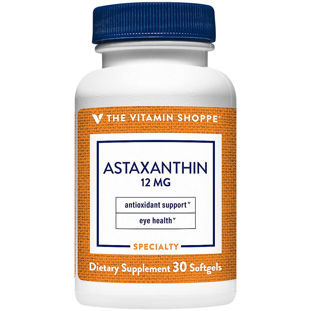Vitamin Shoppe Astaxanthin (Solasta) Branded Ingredient 12mg (30 Softgels)