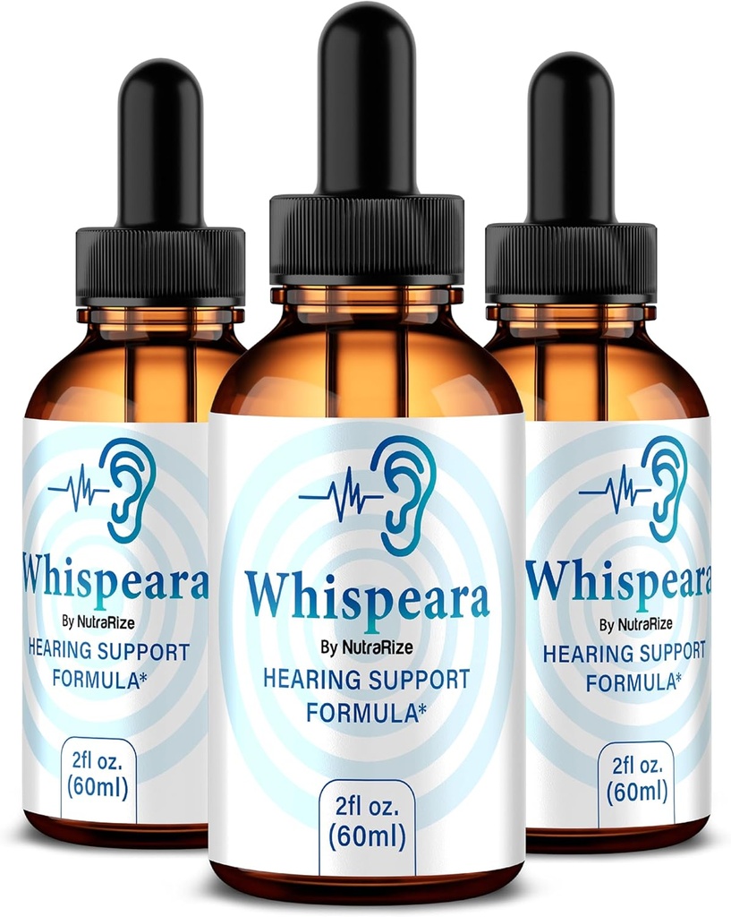 (3 Pack) Whispeara Drops - Officiell Whispeara för att stödja hälsosam hörsel, fokus och prestanda, All Natural Whispeara Hearing Support Formel, Premium Whispeara Gotas Review (90 portioner)