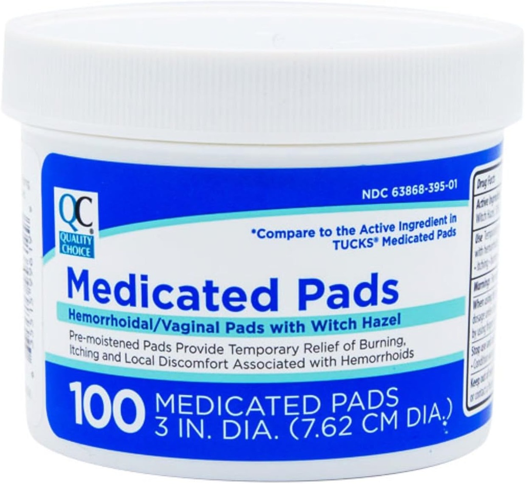 Kvalitetsval Hemorrhoidal Pads Medicated Cooling Relief 100 greve