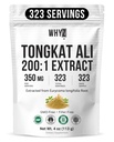 WHYZ Tongkat Ali Powder 113g, Pure Longjack 200:1 Extract Eurycoma Longifolia Supplement Powder för ökad fysisk prestation och välbefinnande, Longjack Tongkat Ali för män och kvinnor, 323 portioner