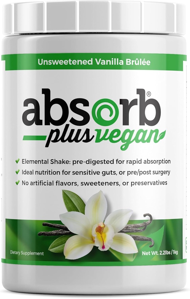 Vegan Elemental Shake - Powdered Blend, Natural Ingredients, Non-GMO, Gluten-Free, Organic Sprouted Rice Protein - Smooth, Easily Mixable Formel (2,2 lbs, Unsweetened Vanilla Brulée)