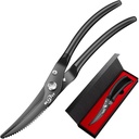 Kitchen Shears Heavy Duty, Premium Kitchen Scissors Stainless Steel, 8.8" Poultry Shears Ultra Sharp för Bone Chicken Meat, Food Scissors Anti-Slip Handle, Black Titanium Plated, Spring Loaded
