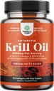 Antarctic Krill Oil 2000mg Softgels Per Serving - Omega 3 Krill Oil Supplement med EPA DHA & Astaxanthin - 3rd Party Lab Testade Ingen Gluten GMO eller Fishy Aftertaste - 2 månader