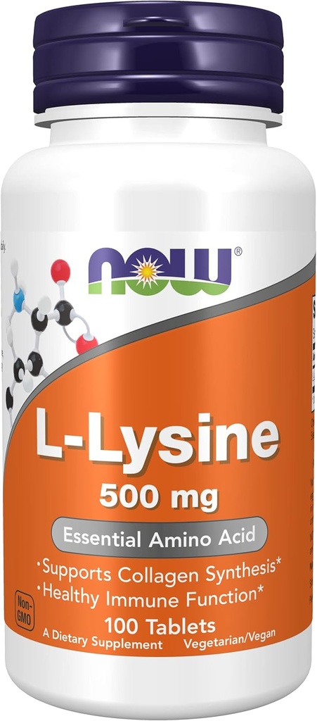 Nu livsmedel L-Lysin - 500 mg - 100 tabletter