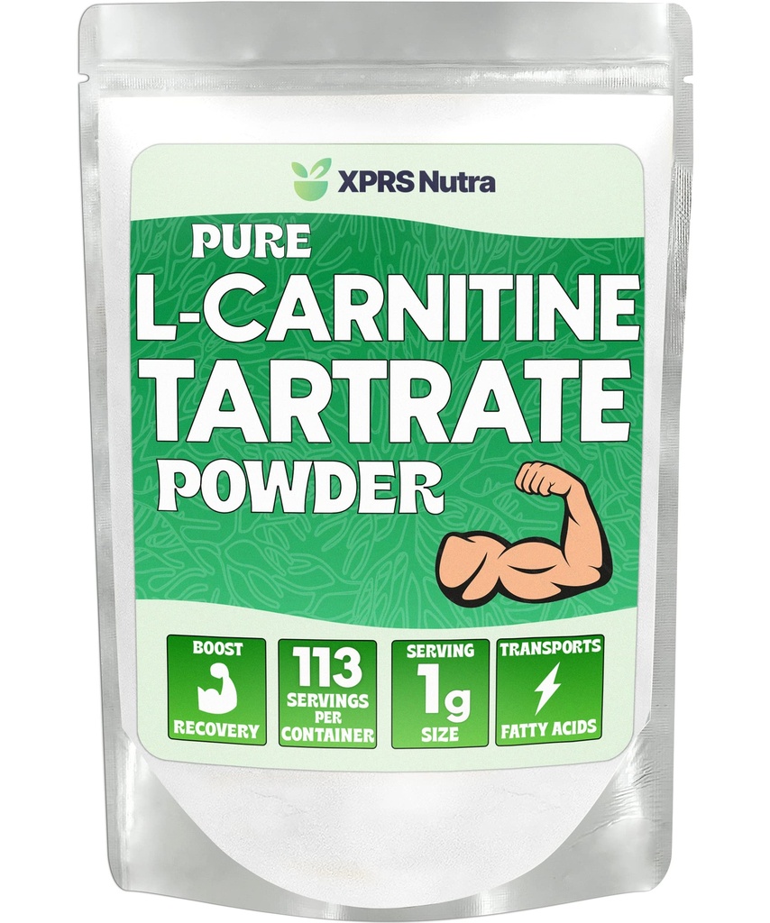 XPRS Nutra L Carnitine L Tartrate Powder - Premium Pure L Carnitine Tartrate - L-Carnitine - Vegan Friendly Bulk L Carnitine Powder - Amino Acid Supplement (4 Ounce)