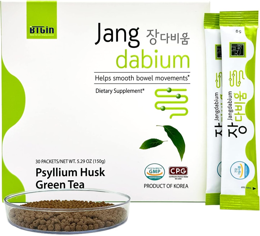 Psyllium Husk Fiber Fish Collagen All-in-One Supplement för Digestive Health, Colon Cleanse för att stödja förstoppningshjälp, bättre matsmältning, Jangdabium 30 Packets