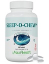 Maxi Health Sleep-O-Chew Strawberry Chewable Tablets med Magnesium, Inositol, L-Tryptophan, 3mg Melatonin för sömnstöd - Non Habit Forming Sleep Aid för vuxna, Kosher Sleep Supplement, 60 Count