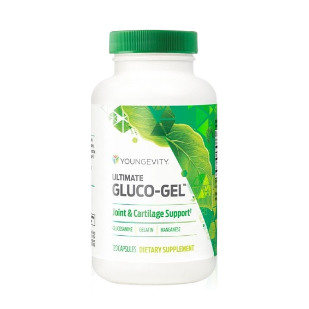 Youngevity Ultimate Gluco-GelTM - Gemensam och broskstödstillägg med Glukosaminsulfat och Gelatin - 120 kapslar