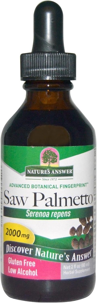 Naturens svar Saw Palmetto Berry Extract 2 Fluid Ounce | Prostate Support | Natural Urinary Health | Främjar hårväxt