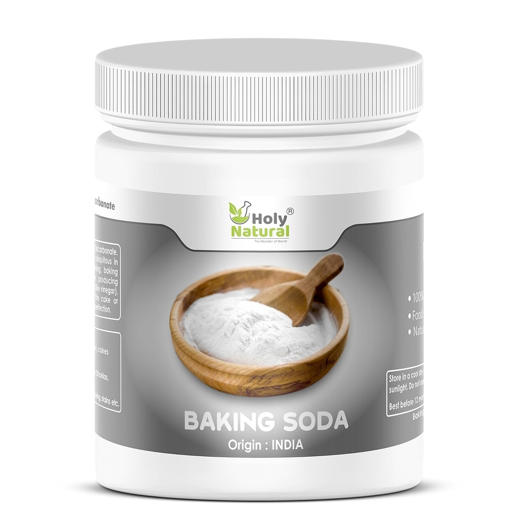 Ho.ly Na.tu.ral Baking Soda 250 gm | Food Grade Sodium Bicarbonate | För Cooking, Baking & Cleaning