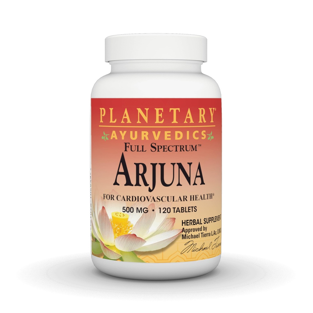 PLANETARY HERBALS Arjuna Full Spectrum Ayurvedic Nutritional Supplement, 550 Mg, 120 greve