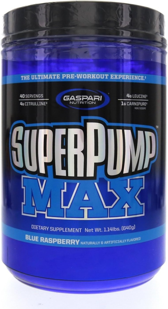 Gaspari Nutrition SuperPump Max Blue Raspberry Ice - 1,41 lbs