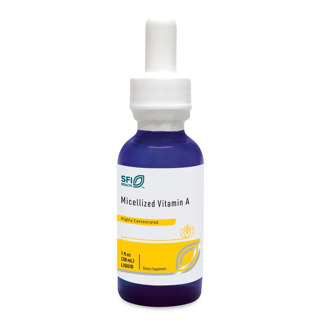 SFI Health Micellized Vitamin A Drops - Liquid Vitamin A Supplement med Beta Carotene & VIT A Palmitate - Support Vision, Immune, Bone & Cartilage Health (1 Fl Oz, 600 portioner)