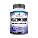 Melatonin 25mg Per One Tablet, 120 Chewable Tablet med L-Theanine & Vitamin B-6, Stöder Hälsosam Sömncykel, Främjar Calming & Restful Sleep, Vegan, NON GMO, Made In USA