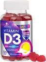 Vitamin D3 Gummy 5000 IE (125 mcg) - Dietary Vitamins D Supplement för kvinnor och män - Ben, tänder, muskel- och immunhälsostöd, hög styrka VIT D3 Naturens icke-GMO & Gluten Free - 120 Gummies