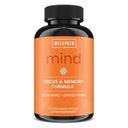 WellPath Mind Brain Supplement för minne och fokus med Lion's Mane | Ginkgo Biloba och L-Theanine för långsiktigt kognitivt stöd | Vegan, icke-GMO, 60 Ct