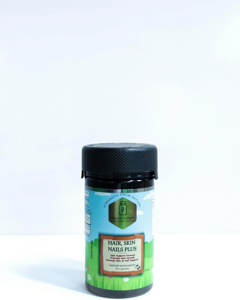 Hair, Skin, Nails Plus Capsules: Unlock Your Natural Beauty from Within! 5000mcg of Biotin, Vitamin B1, B6, A, C, D, E, Folate 1467 mcg, Vitamin B12 500% of Daily Intake (60 Count)