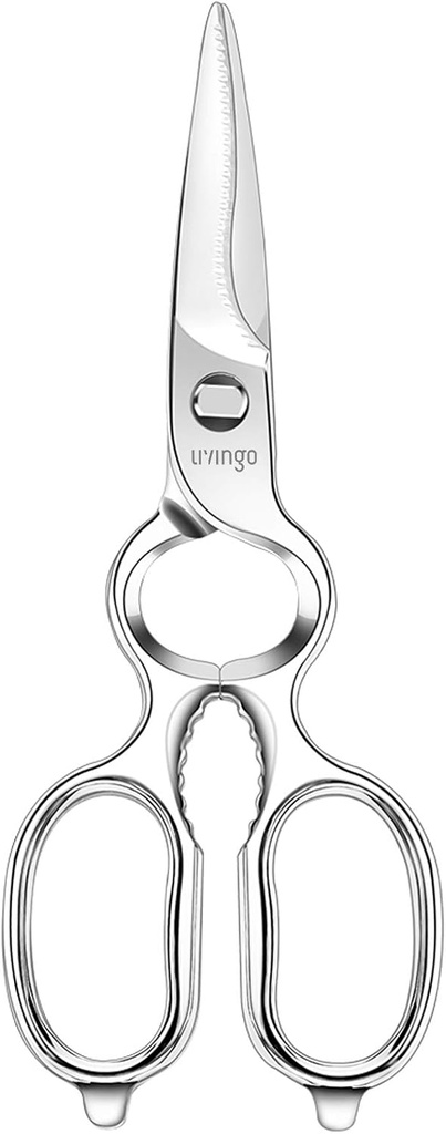 LIVINGO Kitchen Forged Shears Heavy Duty Come Apart Ultra Sharp Multi-funktion Stainless Steel Scissors Bottle Opener, Nut Cracker 8,5 tum