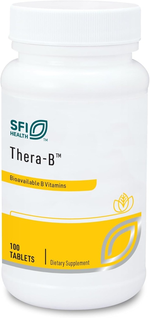 Klaire Labs SFI Health Thera-B - Essential Vitamin B Complex, Hypoallergen Formel med aktiverad Metafolin Folate (L-5-MTHF), Biotin & Methylcobalamin (100 tabletter)