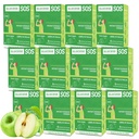 Glukos SOS Glukospulverpaket med naturlig dextros, snabbabsorption Det löses omedelbart i munnen utan vatten behövs, gröna Apple 72 portioner