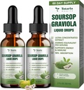 (2 Packs) Pure Soursop Graviola Liquid Drop Support Digestive Skin Health, Sleep & Antioxidant - Guanabana Oil Organic Leaf Exact Soursop Bitters Liquid Drops, Natural Flavor, Non-GMO, Vegan, 4 Oz