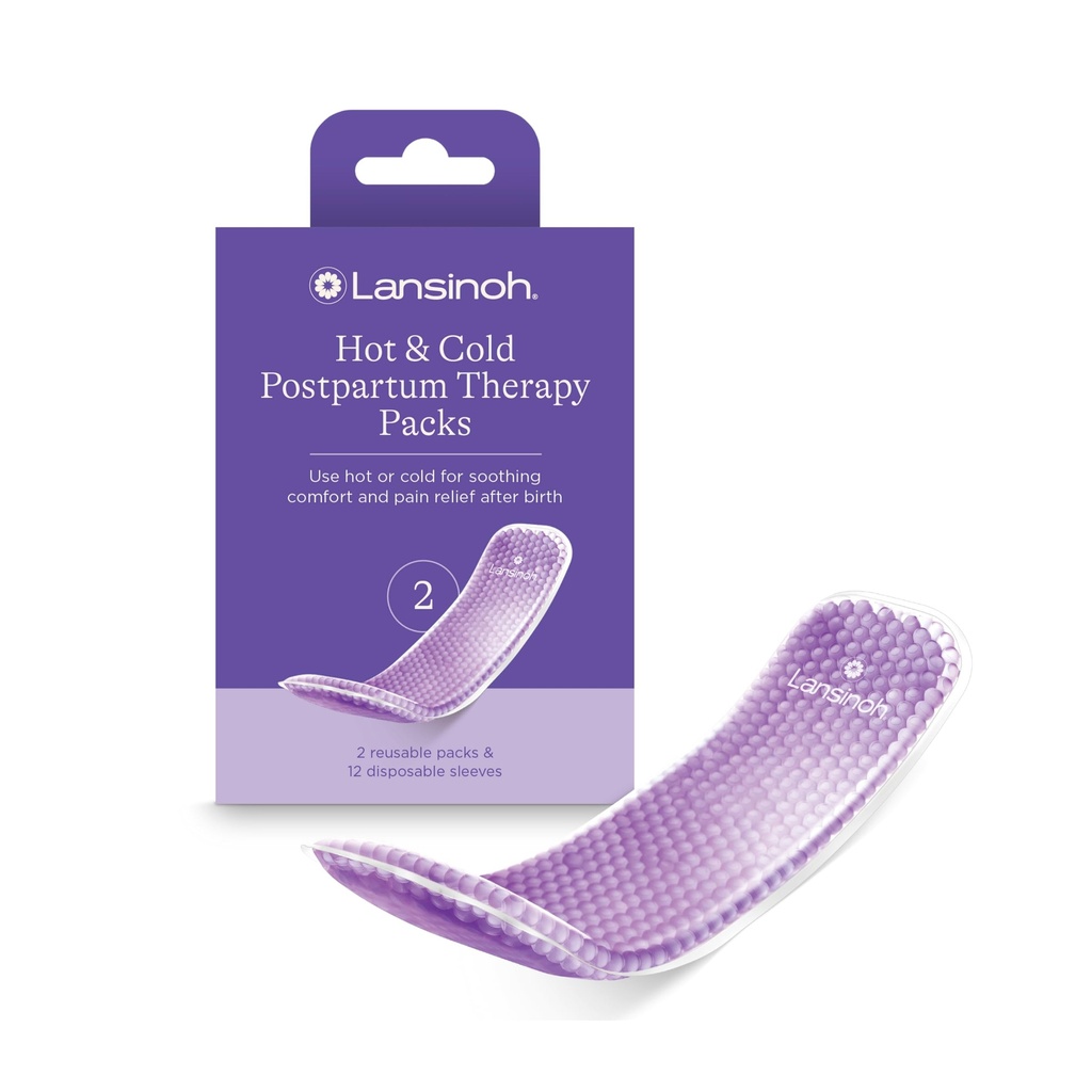 Lansinoh Hot och Cold Postpartum Pads - Återanvändbara Perineal Ice Packs för Postpartum Recovery, Labor & Delivery Essentials, 2 Count