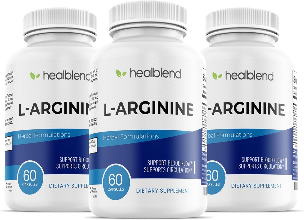 healblend L-Arginine Plus: Calcium, Niacin, L-Arginine Blend, L-Citrulline Complex & Beta Alanine - 180 kapslar (3 Pack)
