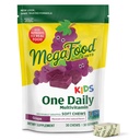 MegaFood Kids One Daily Multivitamin Soft Chews - Barn Vitaminer med vitamin B, Vitamin C, Vitamin D & Vitamin E - Ålder 4 +, Vegetarian, Gjord utan 9 livsmedelsallergener - Grape smak - 30 Chews