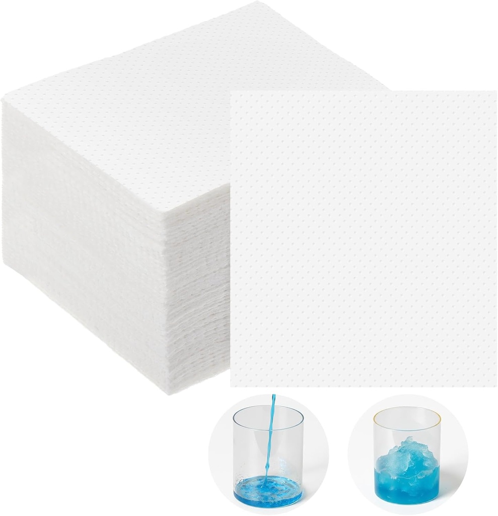 100 Pcs Vomit Absorbent Pad Disposable Barf Paper Bulk för Emesis Bags förvandlas till Gel Graviditet Nausea Morning Sickness Motion Car Taxi Airplane Travel, Kan hålla 18,6 Oz / 550 ml