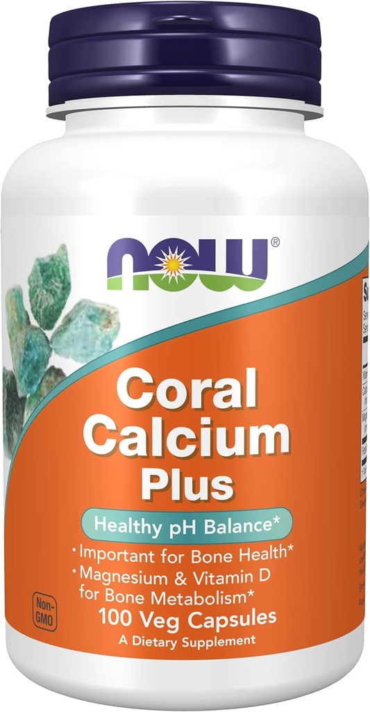 Nu Foods Coral Calcium plus Magnesium, 100 veggie caps (Pack of 2)