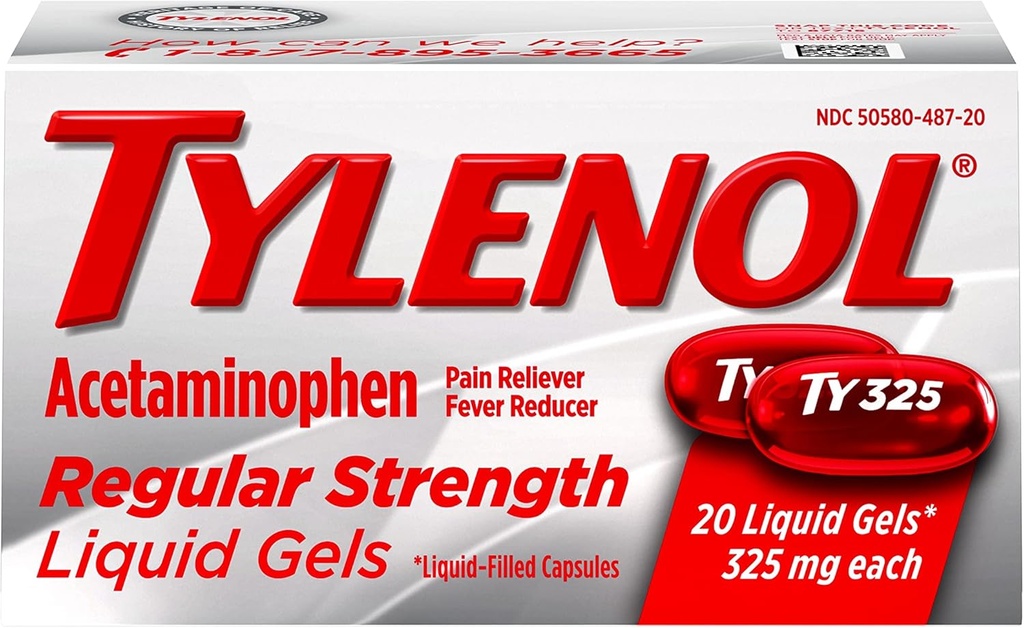 Tylenol Regular Strength Liquid Gels, 20 greve