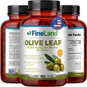 FineLand Olive Leaf Extract 50x – 25,000mg Eq. per Serving | 160 Vegan Caps, Olive Extract with 20% Oleuropein | Herbal Antioxidant Supplement for Circulatory and Immune Support, Made in USA