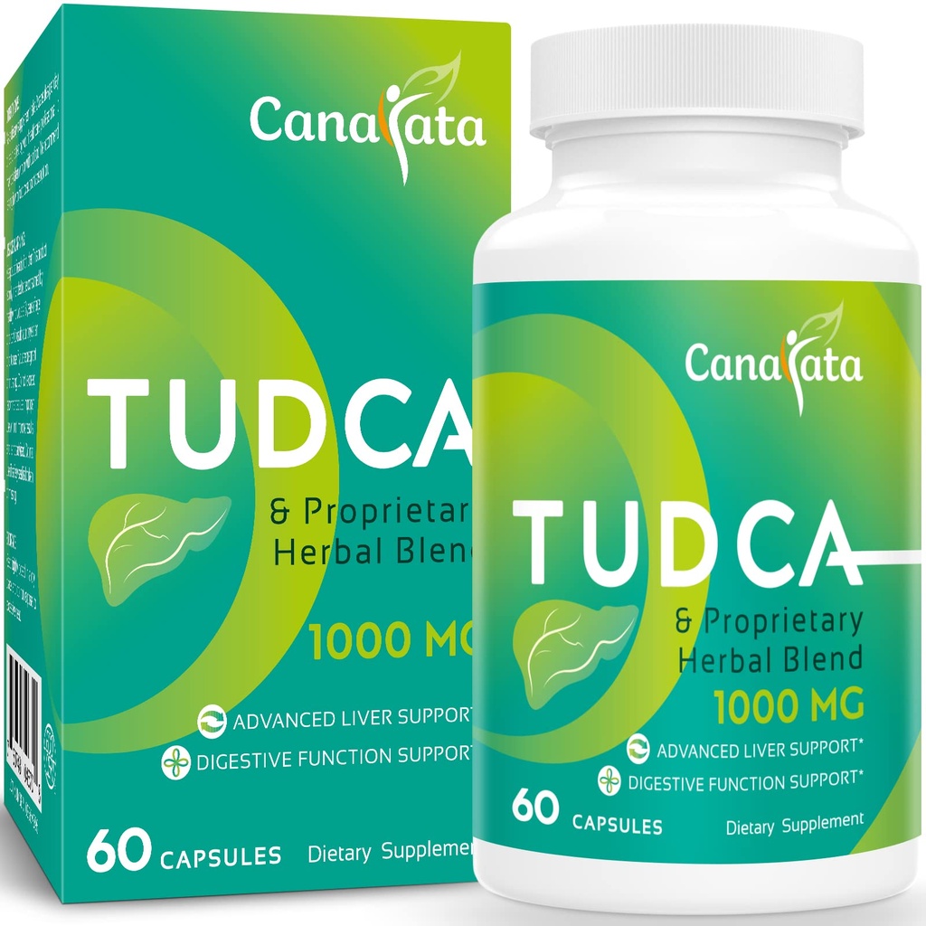 TUDCA Liver Support Supplements 1000mg - 60 Vegan Capsules, TUDCA Bile Salts med mjölk Thistle Herbal Blend Formel för Liver Cleanse Detox & Repair