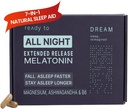 Dream Natural Sleep Aid för vuxna - Sömntillskott med Time Release Melatonin, Magnesium, Ashwagandha, B6 & Chamomile - Icke-Habit Forming Sleep Vitamins - 60 kapslar 11/30/25 Utgång